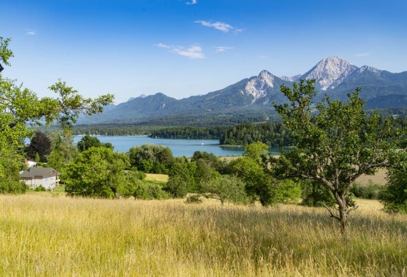 The,panoramic,view,of,ossiachersee,,carinthia,,austria,,in,a,summerday